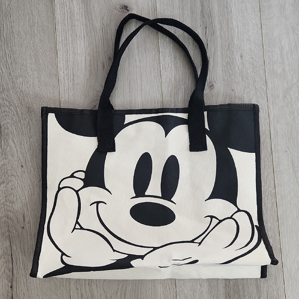 Mickey Mouse Black and White Canvas Tote Bag